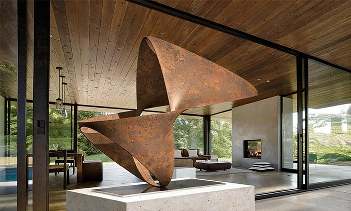 Aged Finish Stainless Steel Sculpture Craftsmanship